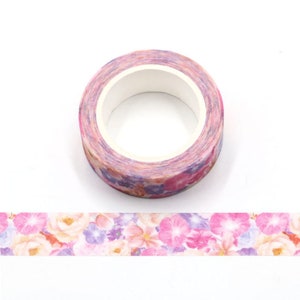 Blooming Flowers Floral Decorative Washi Tape 15mm x 5 Meters Eco Friendly Bullet Journal