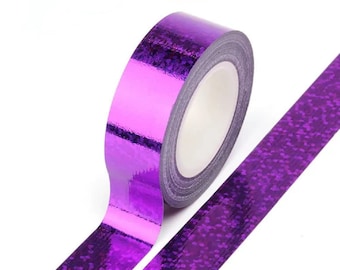 Purple Holographic Glitter Washi Tape: 15mm x 5 Meters