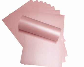 10 x A4 Card Petals Pink Pearlescent Shimmer 290gsm / 110lb Cover Card Making Invitations