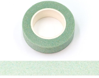 Ruban de masquage vert menthe scintillant scintillant en Washi, de qualité, pour créations artisanales, Bullet Journal respectueux de l'environnement
