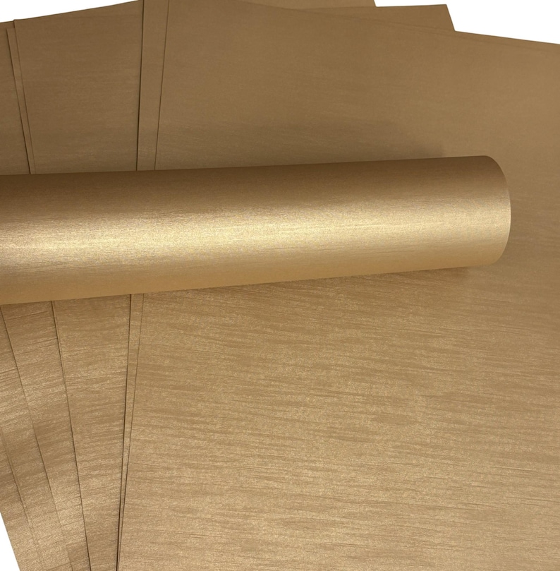 A4 Premium Imitlin Metallic White Gold Silk Pearlescent Shimmer Paper ...