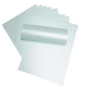 10 x A4 Baby Blue Damask Majestic Pearlescent Double Sided Shimmer Paper 120gsm / 81lb Text Suitable for Inkjet and Laser Printers (PIA4-15)