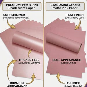 10 x A4 Card Petals Pink Pearlescent Shimmer 290gsm / 110lb Cover Card Making Invitations image 6