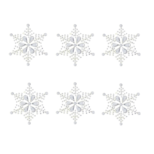 6 x Large Snowflake Rhinestone Stickers Embellishments Sparkly Resin Self Adhesive Stickers for Crafts Christmas Cards