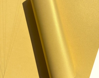 Mellow Gold Pearlescent Shimmer Paper A4 120gsm | Gold Card Making Paper Double Sided | Wedding Invitation Paper | 10 Sheets