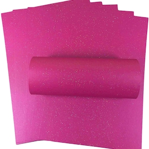 10 feuilles de papier A4 rose fuchsia scintillant irisé, 120 g/m²/81 lb, papier de texte pour travaux manuels de fabrication de cartes
