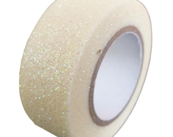 Iridescent White Glitter Sparkle Washi Tape  Quality Masking Tape  Crafts Eco Friendly Bullet Journal