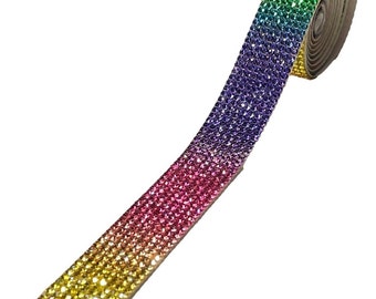 【ROCKCAKE】Hotfix Ribbon Top Hotfix Rhinestone Ribbon Roll---iron on Crystal Ribbons