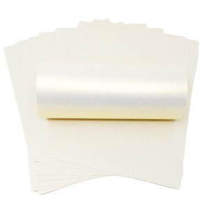 10 Sheets Ivory Ice Gold Haze Pearlescent Shimmer Double Sided A4 Decorative Card 300gsm / 110lb Cover