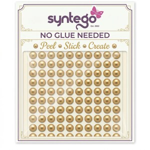 200 Gold Self Adhesive Pearls: 6mm Round Embellishments