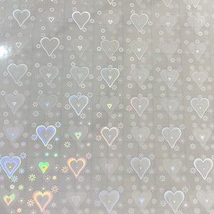 10 vellen zelfklevende glitter liefde harten transparant holografisch vinyl overlay vellen laminaat stickers