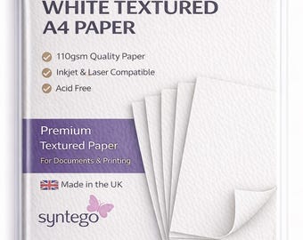 White Hammered Paper A4 120gsm | Textured Craft Paper for Inkjet Printers | Wedding Invitation & Certificate Paper | 50 Sheets
