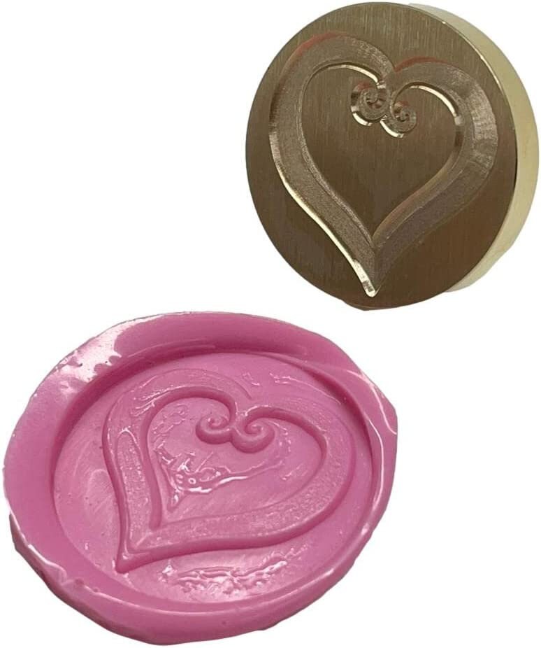 Custom Heart Wax Letter Seal design 32 Initials and Date Sealing Wax Stamp,  Solid Brass UK Made 