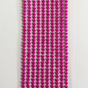 500 Mini Perle Autoadesive 3mm Bellissime Piccole Perle Rotonde ROSA FUSCHIA Strisce Adesive Abbellimento