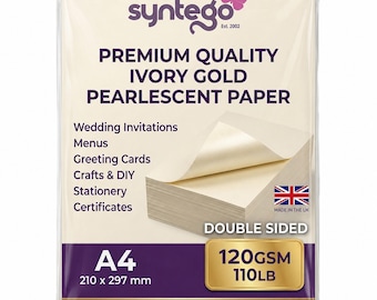 Pale Ivory Pearlescent Shimmer Paper A4 | Ivory Card Making Paper Double Sided | Wedding Invitation Paper | 10 Sheets