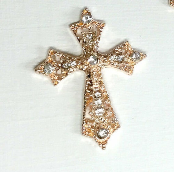 10pcs Rose Gold Diamante Rhinestone Cross Embellishments Flat Back Crystal with Sparkly Grade A Rhinestones 10pcs Rose Gold Diamante Rhinestone Cross Embellishments Flat Back Crystal with Sparkly Grade A Rhinestones