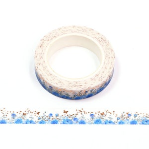 Blaue Rose und Gold Schmetterling Folie Floral Washi Tape 10mm x 10m Bullet Journal