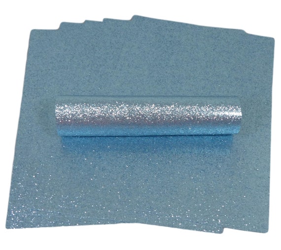 Pale Blue Glitter Paper: 150gsm Cardstock, Scrapbooking Supplies (10 Sheets)