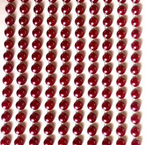 200 perles auto-adhésives 6 mm Belles petites perles rondes rouge bordeaux pour embellissement à coller