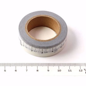 Weißes Lineal Washi Tape 15mm x 10m