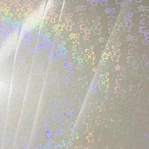 10 vellen zelfklevend bloemmotief transparant holografisch vinyl overlay vellen stickers