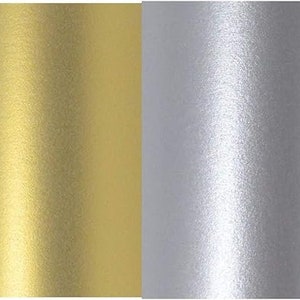 20 Sheets A4 Paper Real Silver and Real Gold Pearlescent Shimmer Paper Double Sided 32lb 10 of Each