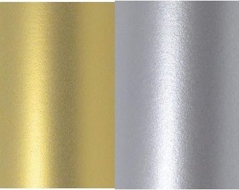 Real Gold & Silver Pearlescent Shimmer Paper A4 | Card Making Paper Double Sided | Wedding Invitation Paper | 20 Sheets