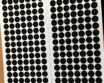 210 x 13mm / 0.51" Hook and Loop Self Adhesive Black Dots 105 Hook & 105 Loop