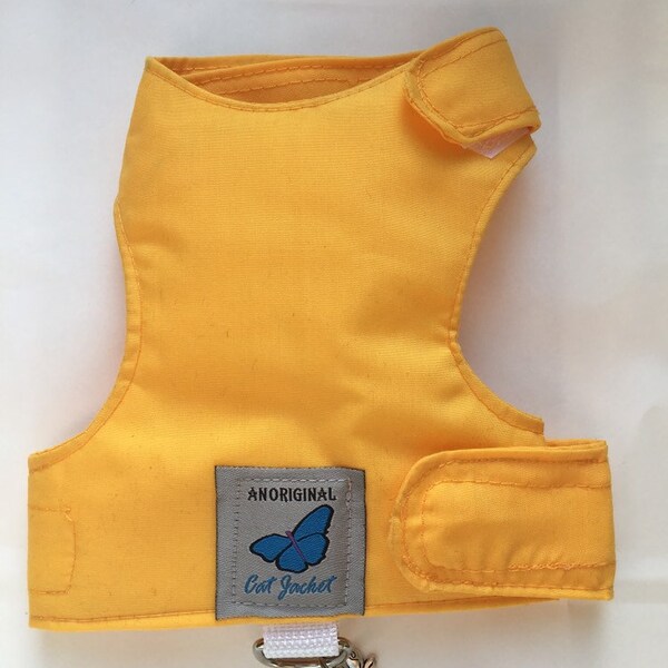 Escape proof when sized and fitted correctly, Plain Egg Yellow  "Butterfly Cat Jackets" walking harness, jacket, holster, vest