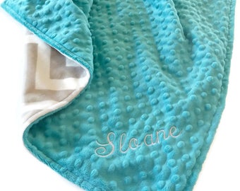 teal baby blanket