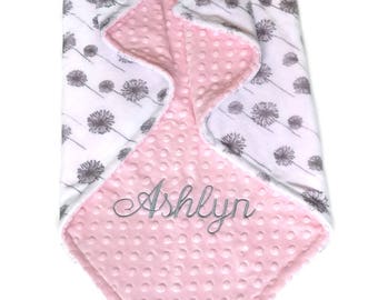Personalized Minky Baby Blanket or Lovey Premier Dandelion | Etsy