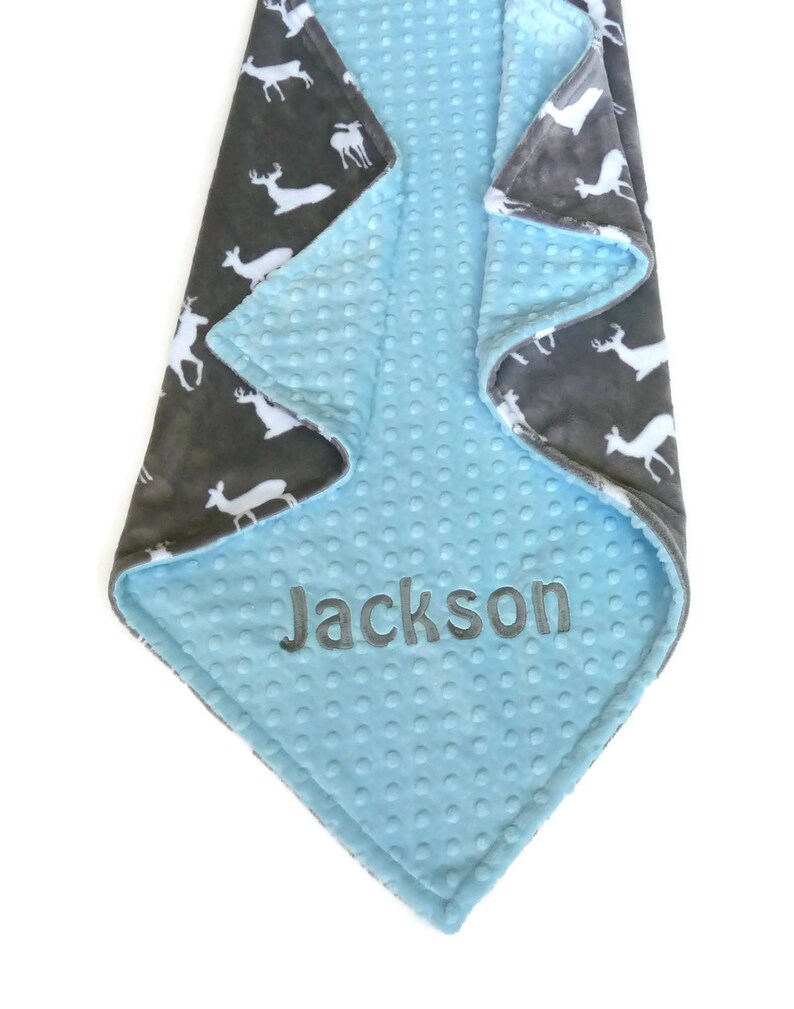 Personalized Minky Baby Blanket Baby Blanket With Deer Deer Etsy