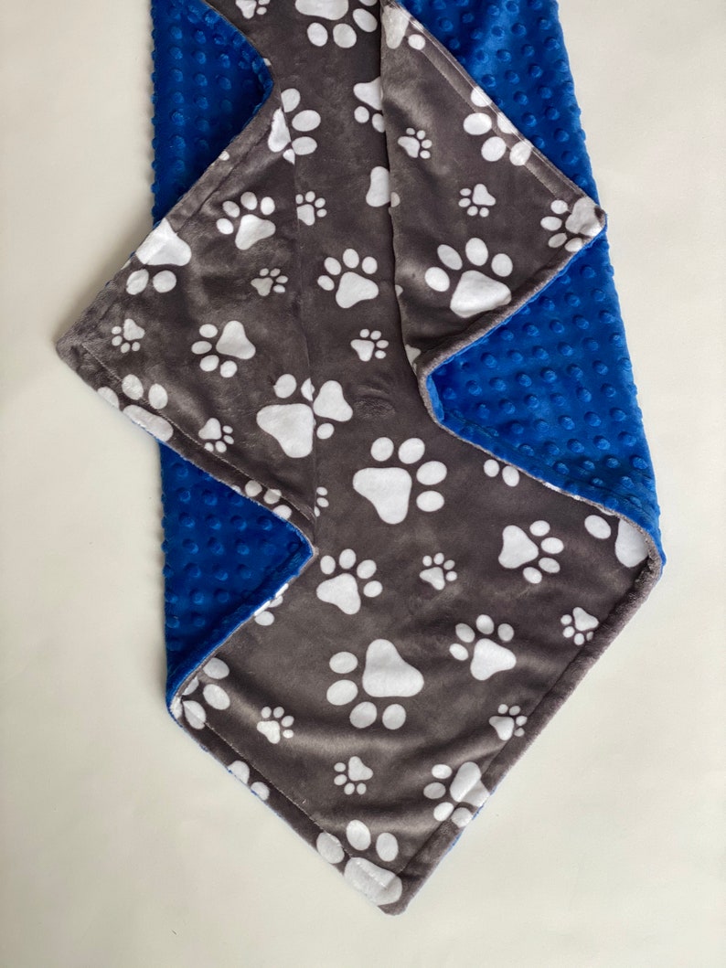 Pet Blanket Personalized Pet Blanket Gray Paw Print Puppy - Etsy