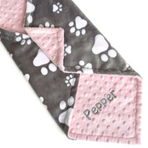 Custom Paw Print Pet Blanket: Soft Minky Dog & Cat Throw