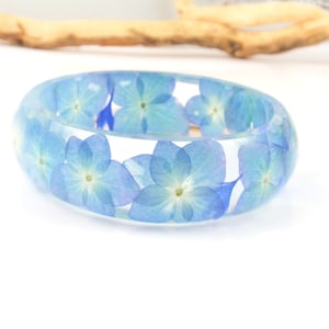 Real Flower Bracelet | Blue Hydrangea flower | pressed flower bracelet