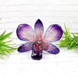 Real Dendrobium Orchid Necklace: Handmade Resin Botanical Jewelry