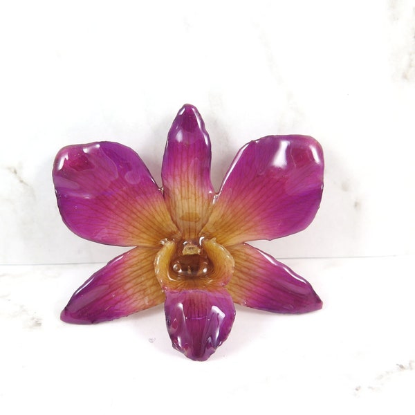 Purple Orchid necklace - Preserved Orchid necklace - Edgy jewelry