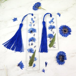 Handmade Resin Bookmark with Dried Flowers and Tassel