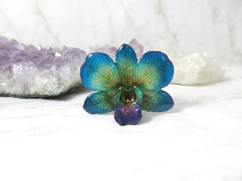 Orchid Flower Necklace Real Flower Jewelry in Resin Nobile Etsy