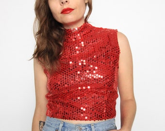 red sequin shirts