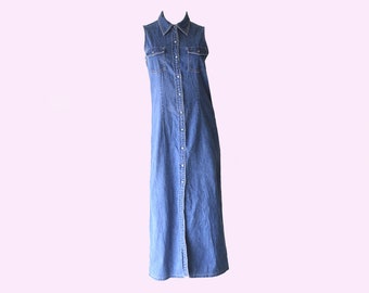 gap denim maxi dress