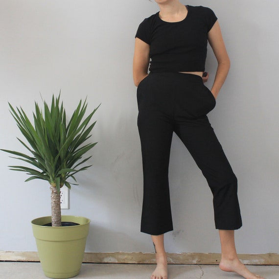 Yohji Yamamoto Avant Garde Black Cropped Flare Tro