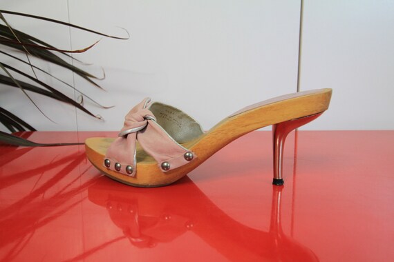 90s Vintage BEBE Blush Leather Wooden + Metal Kitt