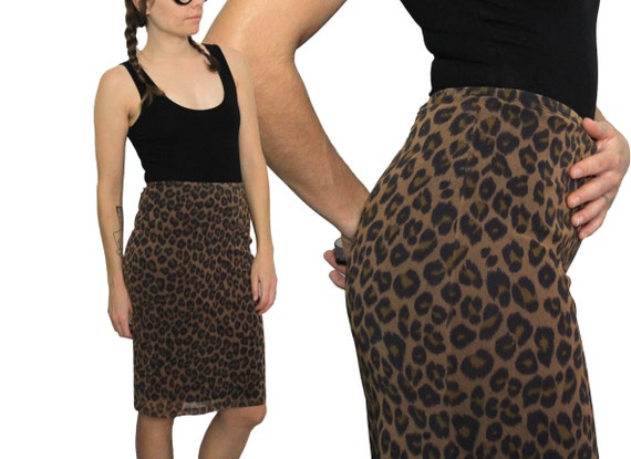 Y2k Vintage Cheetah/Leopard Print Mesh Skirt