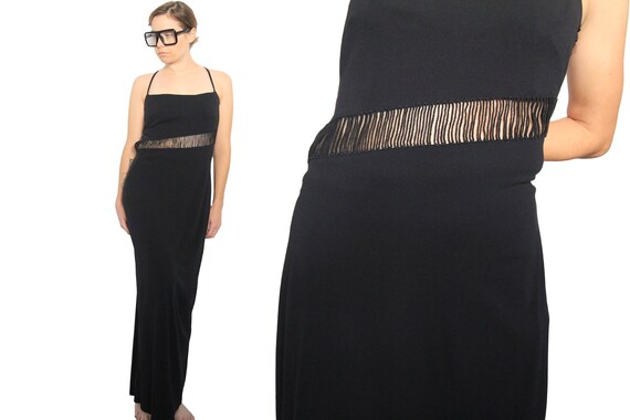 Pianoforte di Max Mara Black 90s Vintage Cut Out M