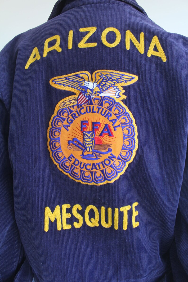 70/'s Vintage Navy Blue Corduroy Agricultural Jacket