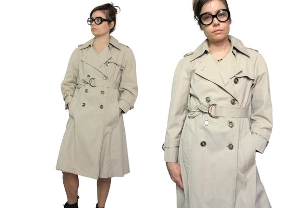 London Fog Double-Breasted Beige 70's Vintage Half