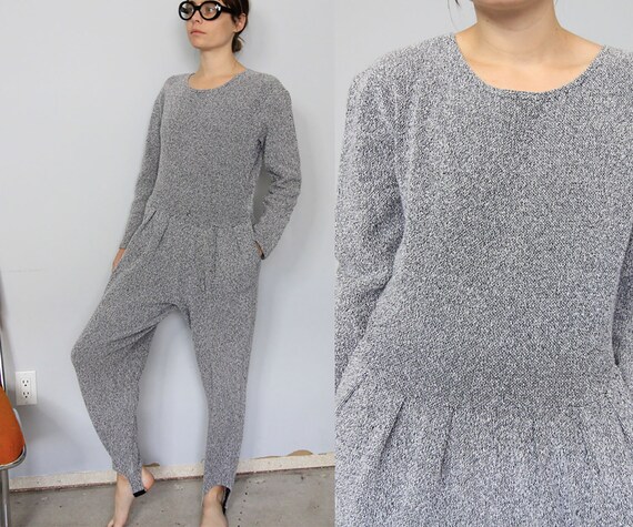 Early 90's Grey Harem Style Stir-Up Jumpsuit