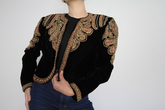 A.J. Bari Velvet Vintage 80s Vintage Box Shoulder