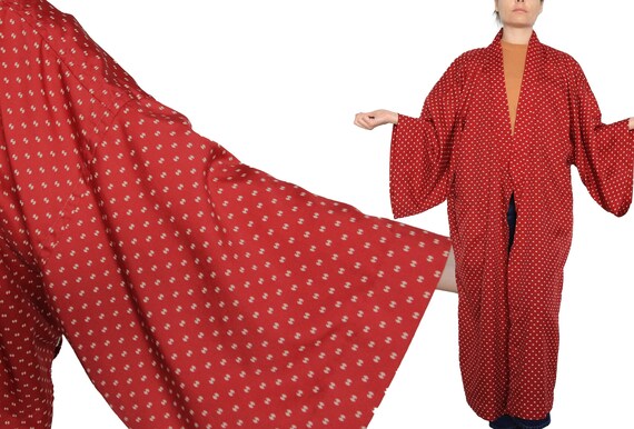 Late 70's Halston Burgundy Monogram Kimono Sleeve